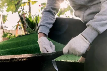 Man cutting Turf